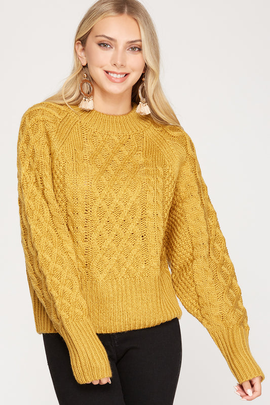 Chrissy - Mustard Knit Sweater