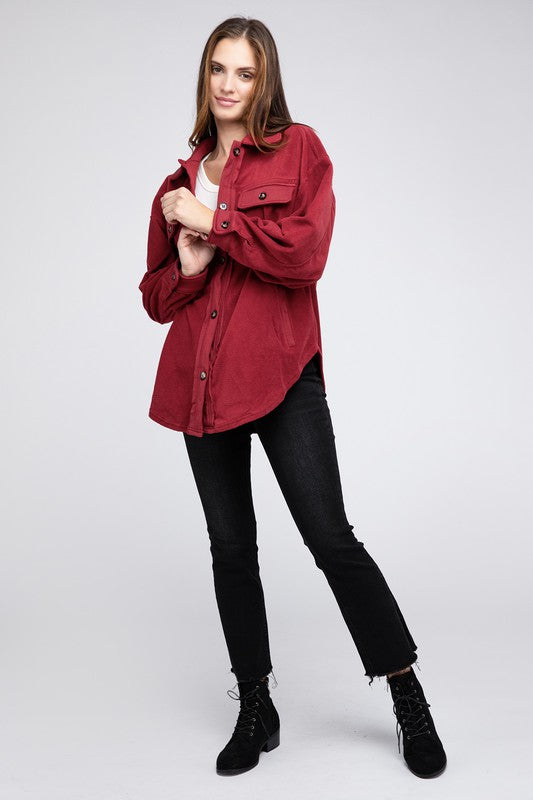 Charlie - Fleece Buttoned Down Oversized Jacket