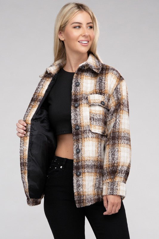 Hazel - Cozy Plaid Flannel Shacket