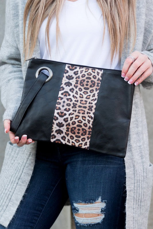 Maya - Leopard Dual Tone Clutch