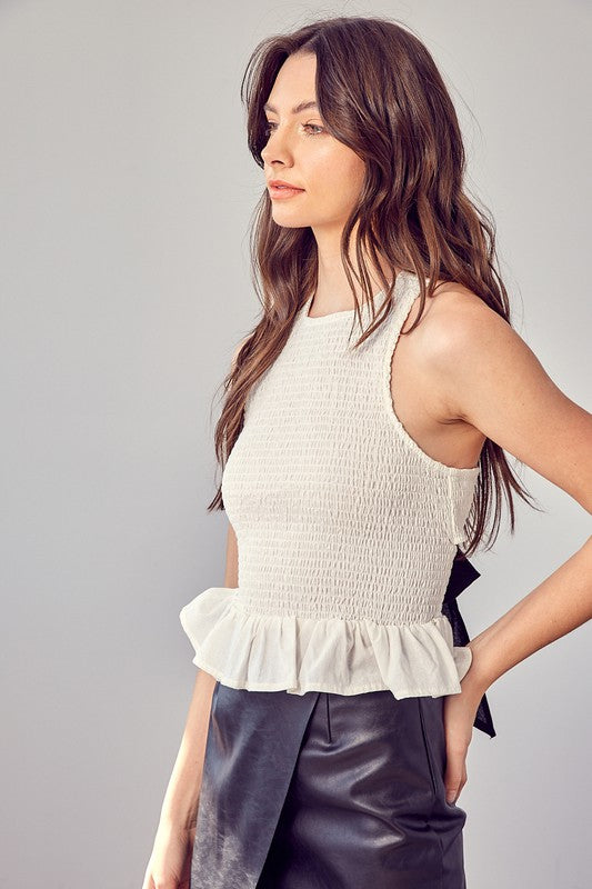 Larissa - Smocked Criss Cross Back Top