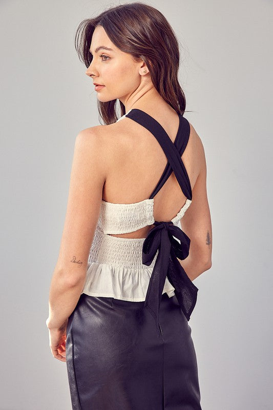 Larissa - Smocked Criss Cross Back Top