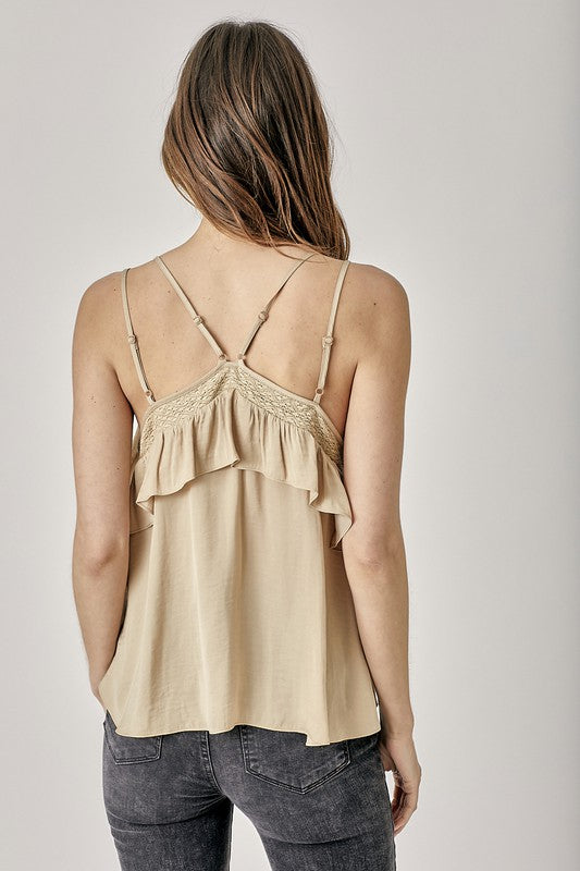 Emily - Trim Detail with Ruffle Cami Top