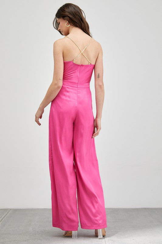 Willow - Cowl Neck Trim Detail Jumpsuit