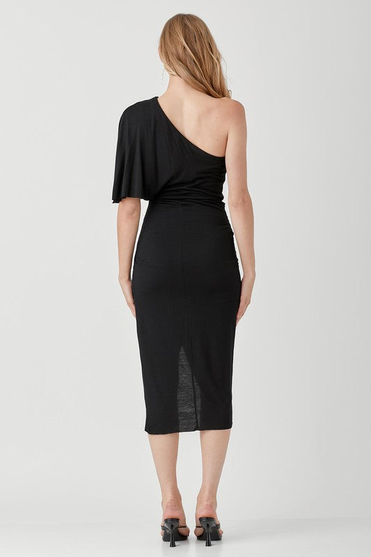 Nicola - One Shoulder Drape Jersey Dress