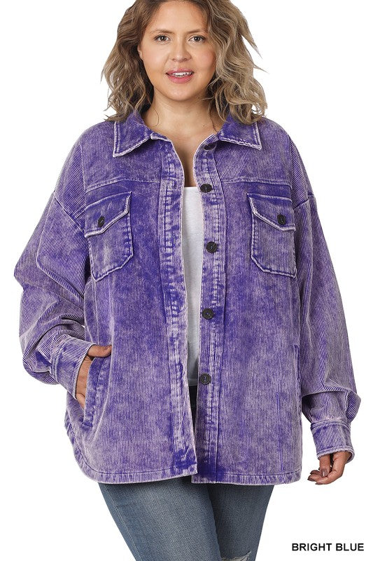 Destiny - *Plus Size Premium Vintage Oversized Corduroy Shacket