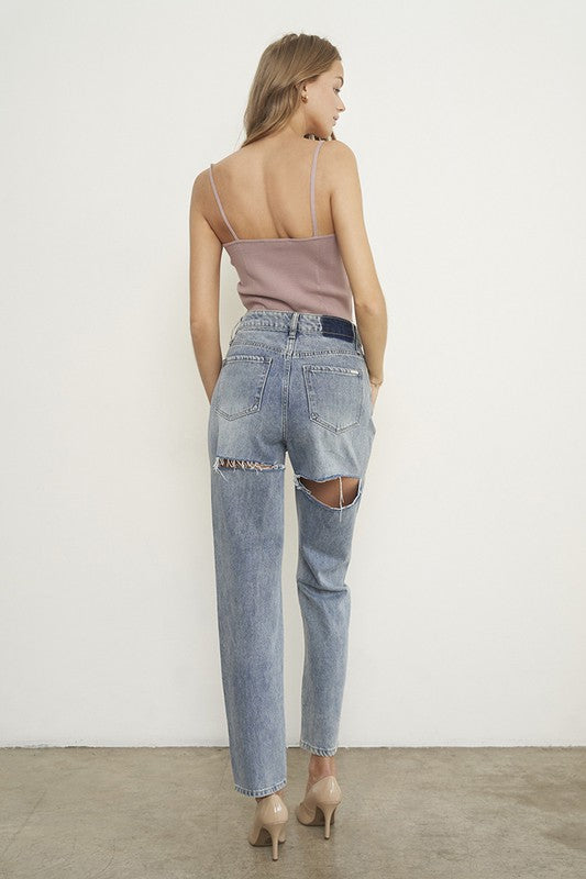 Denim Lab USA - High Waist Straight Jeans