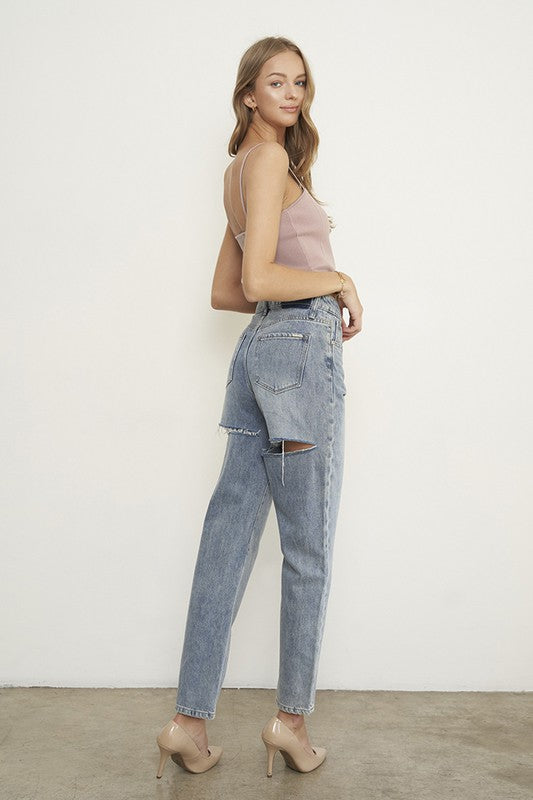 Denim Lab USA - High Waist Straight Jeans