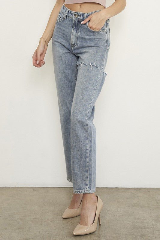 Denim Lab USA - High Waist Straight Jeans