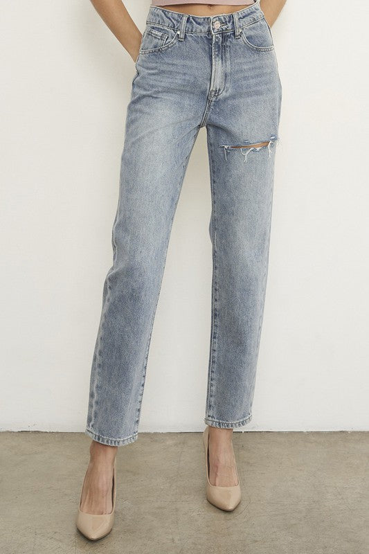 Denim Lab USA - High Waist Straight Jeans