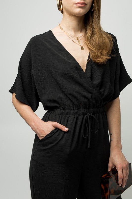 Lexi - Dolman Sleeve Surplice Jumpsuit