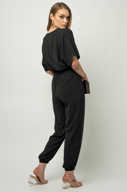 Lexi - Dolman Sleeve Surplice Jumpsuit