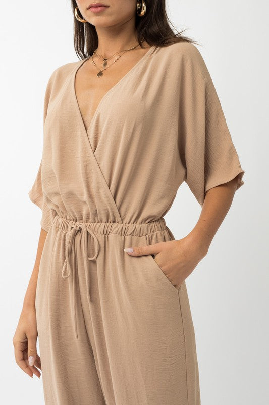 Lexi - Dolman Sleeve Surplice Jumpsuit