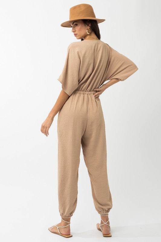 Lexi - Dolman Sleeve Surplice Jumpsuit