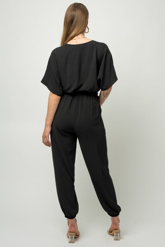 Lexi - Dolman Sleeve Surplice Jumpsuit