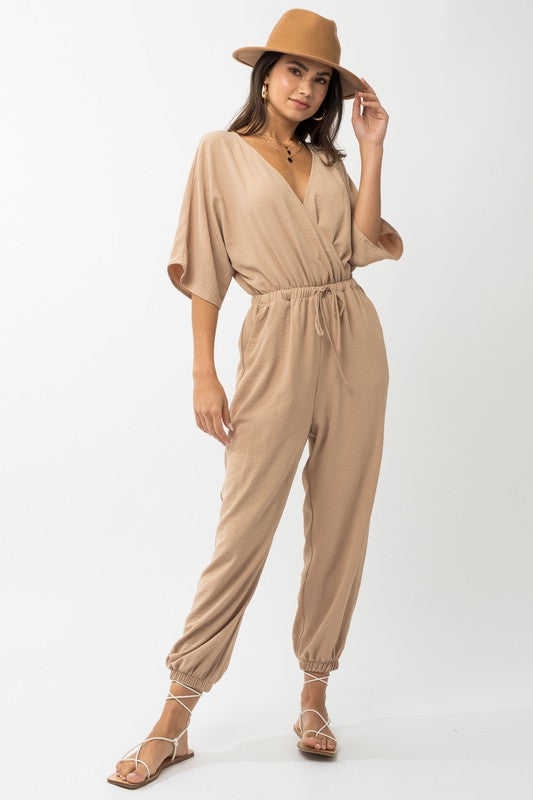 Lexi - Dolman Sleeve Surplice Jumpsuit