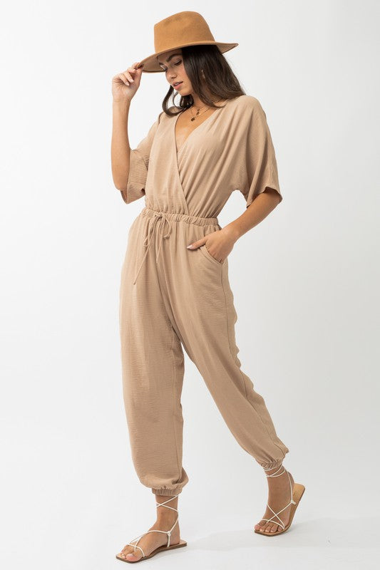 Lexi - Dolman Sleeve Surplice Jumpsuit