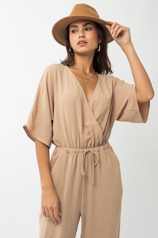 Lexi - Dolman Sleeve Surplice Jumpsuit