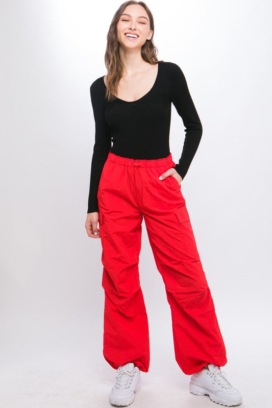 Adrianna - Loose Fit Parachute Cargo Pants