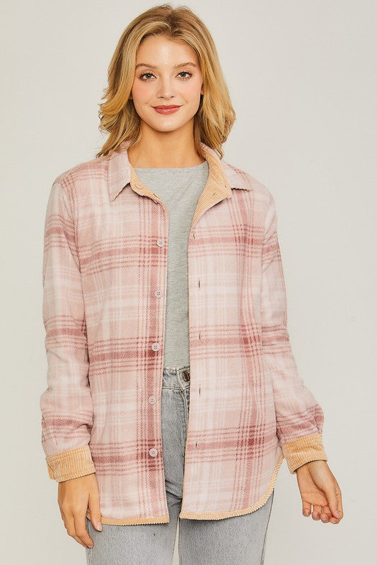 Alyson - Corduroy Reversible Button Down Jacket