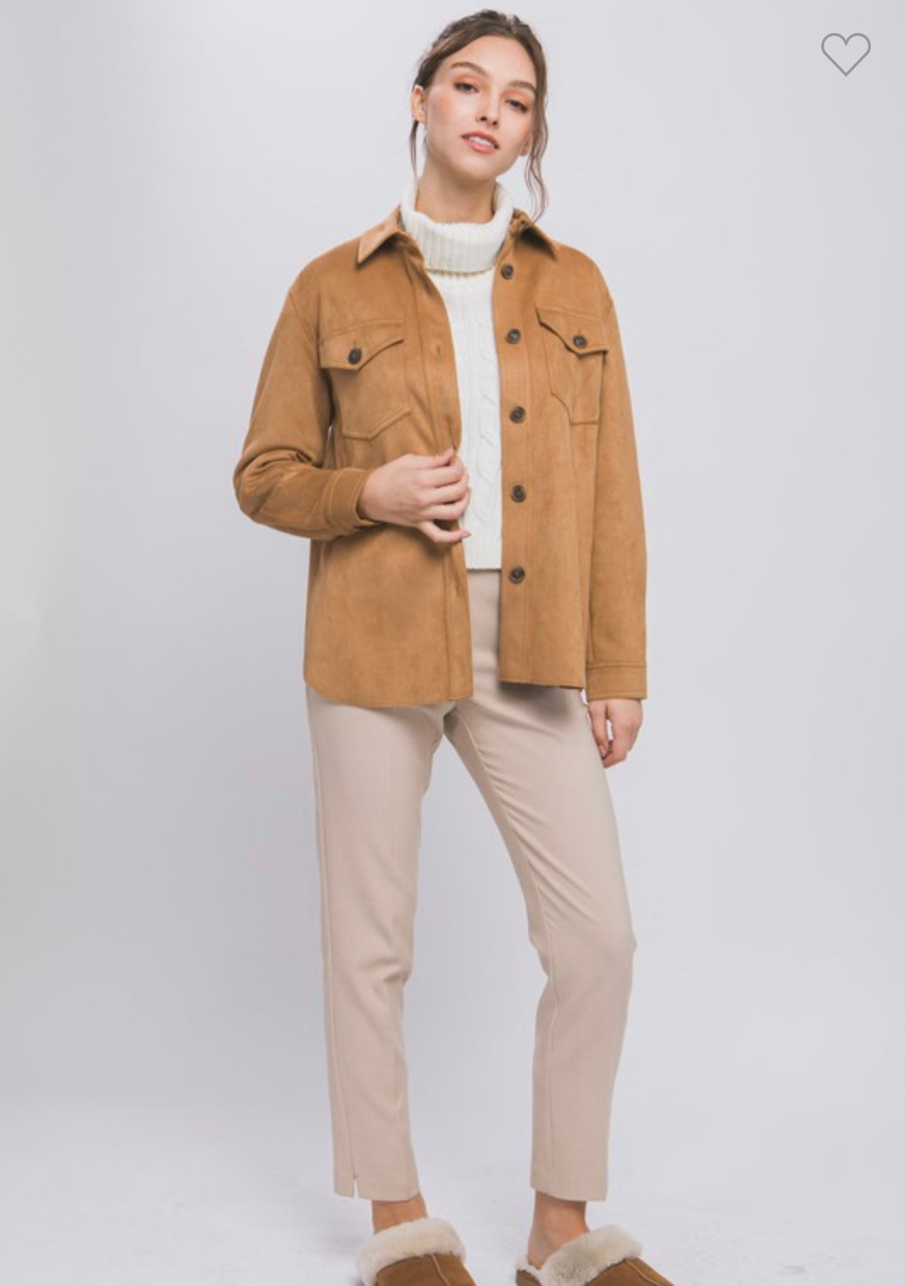 Nora - Camel Suede Shacket