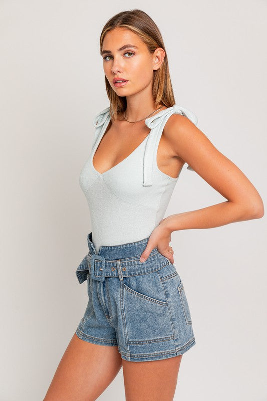 Madelyn - Strap Tie Bodysuit