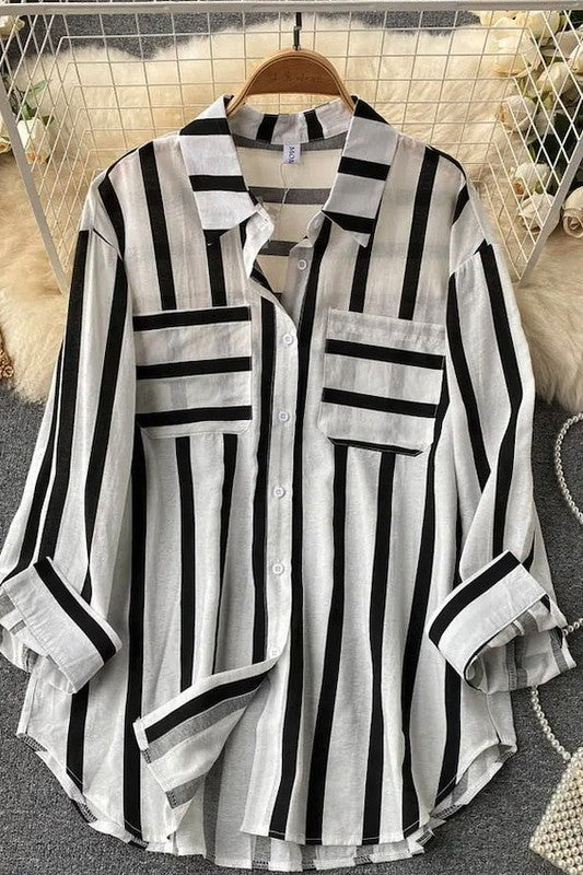 Erin - Striped buttoned up shirt