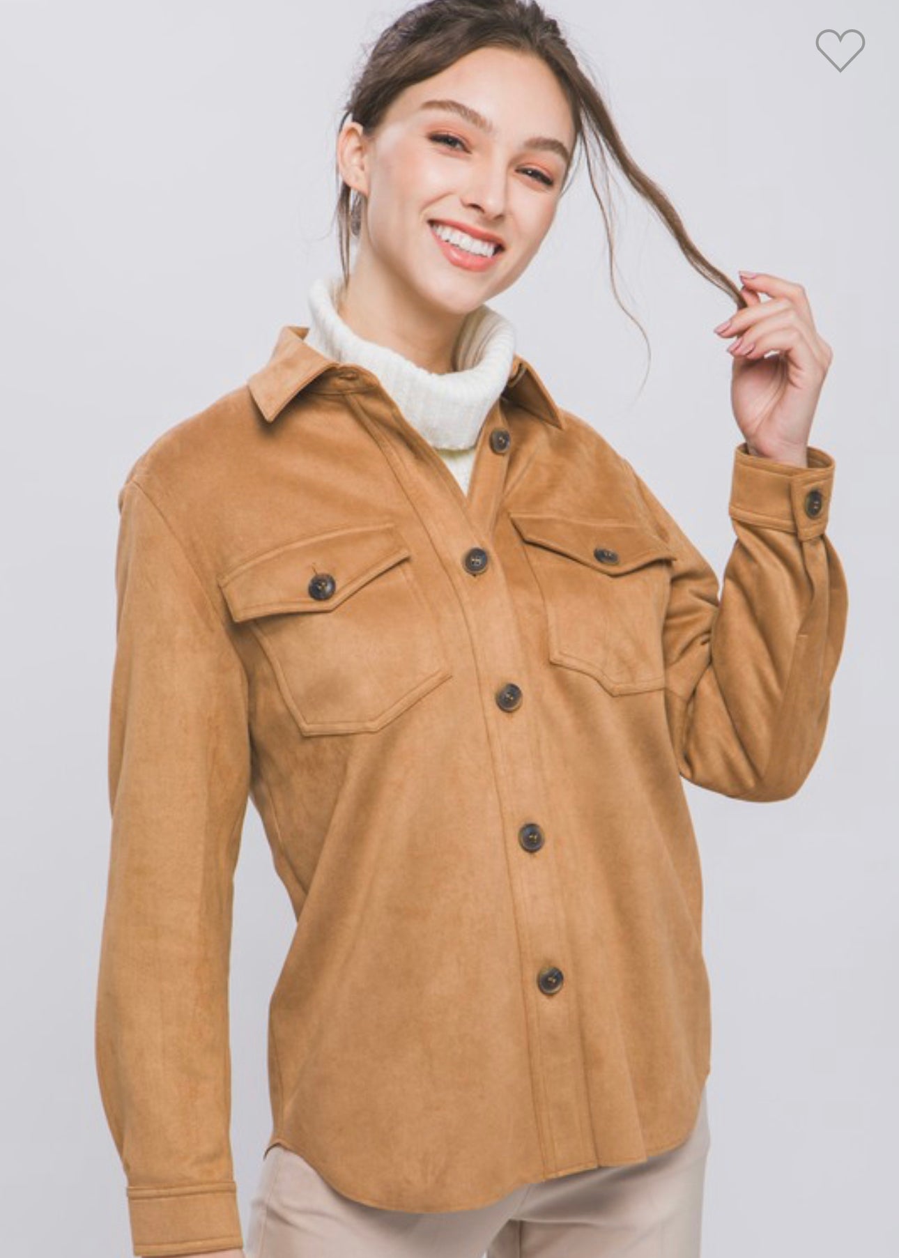 Nora - Camel Suede Shacket