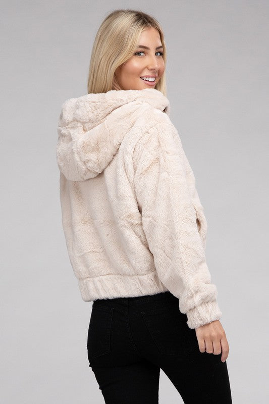 Charlotte - Fluffy Zip-Up Teddy Hoodie