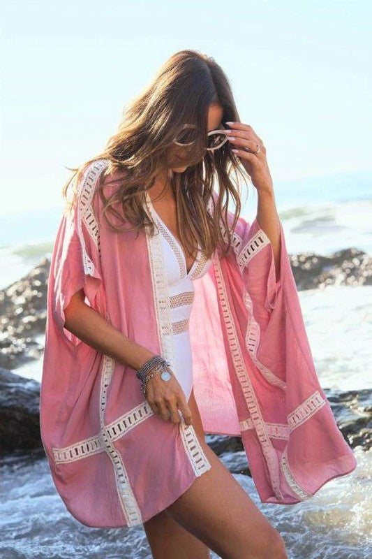 Zoe - Printed Short Sleeve Kimono