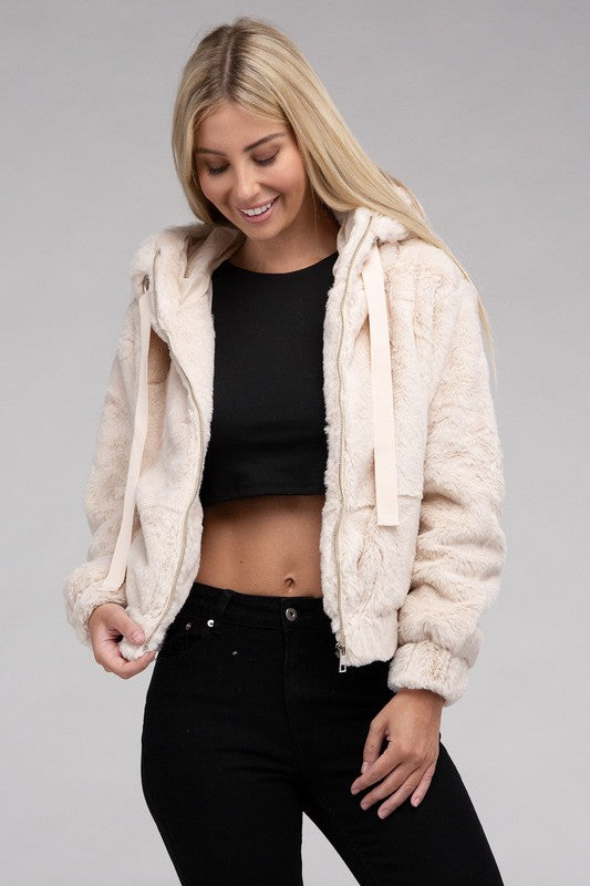 Charlotte - Fluffy Zip-Up Teddy Hoodie