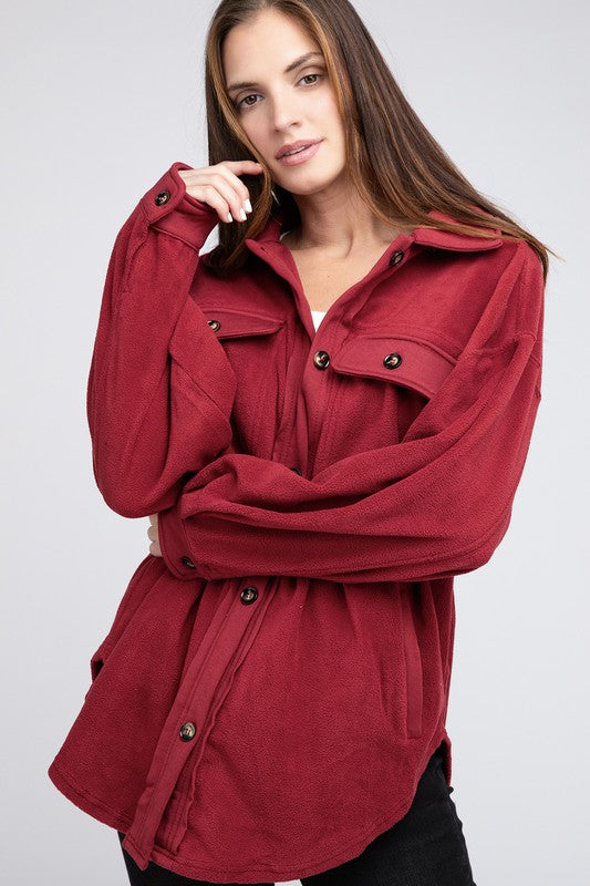 Charlie - Fleece Buttoned Down Oversized Jacket