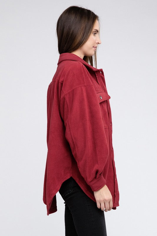 Charlie - Fleece Buttoned Down Oversized Jacket