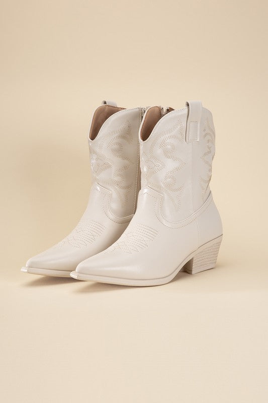 Callie - Metallic Western Booties