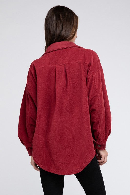 Charlie - Fleece Buttoned Down Oversized Jacket