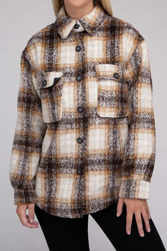 Hazel - Cozy Plaid Flannel Shacket