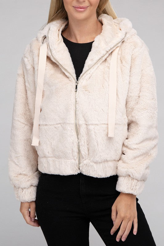 Charlotte - Fluffy Zip-Up Teddy Hoodie