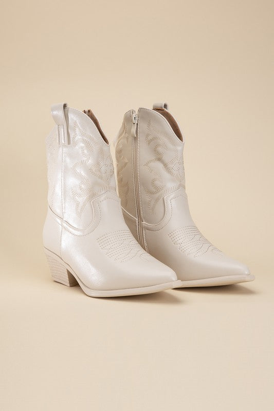 Callie - Metallic Western Booties