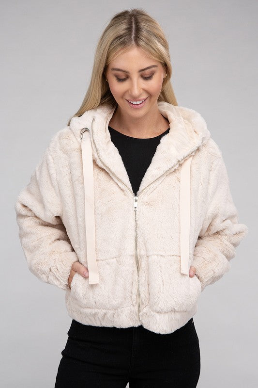 Charlotte - Fluffy Zip-Up Teddy Hoodie