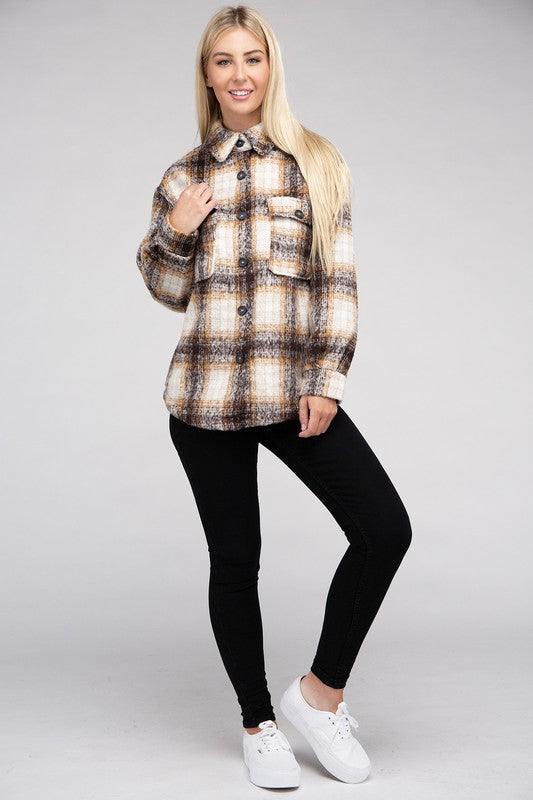 Hazel - Cozy Plaid Flannel Shacket