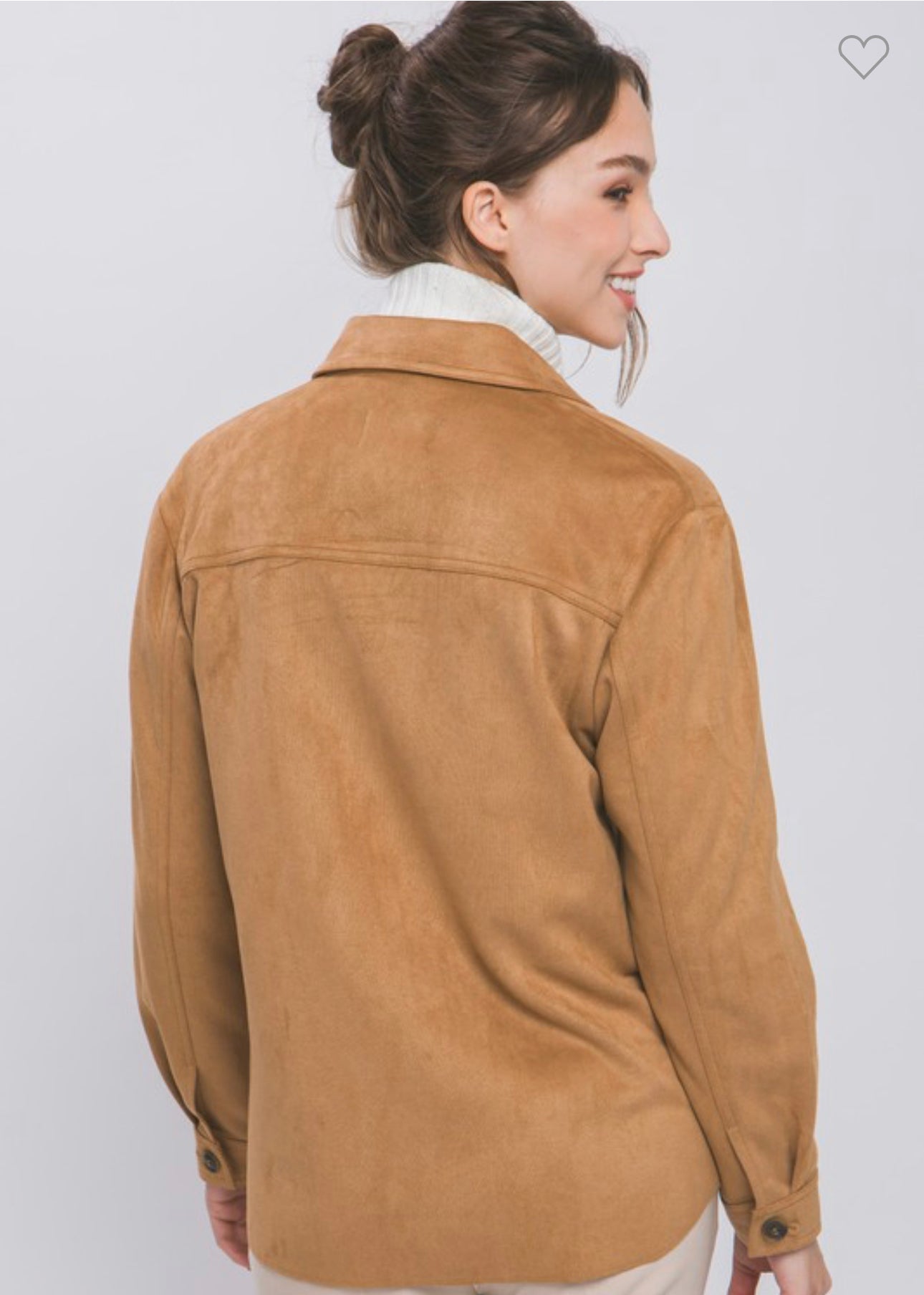 Nora - Camel Suede Shacket