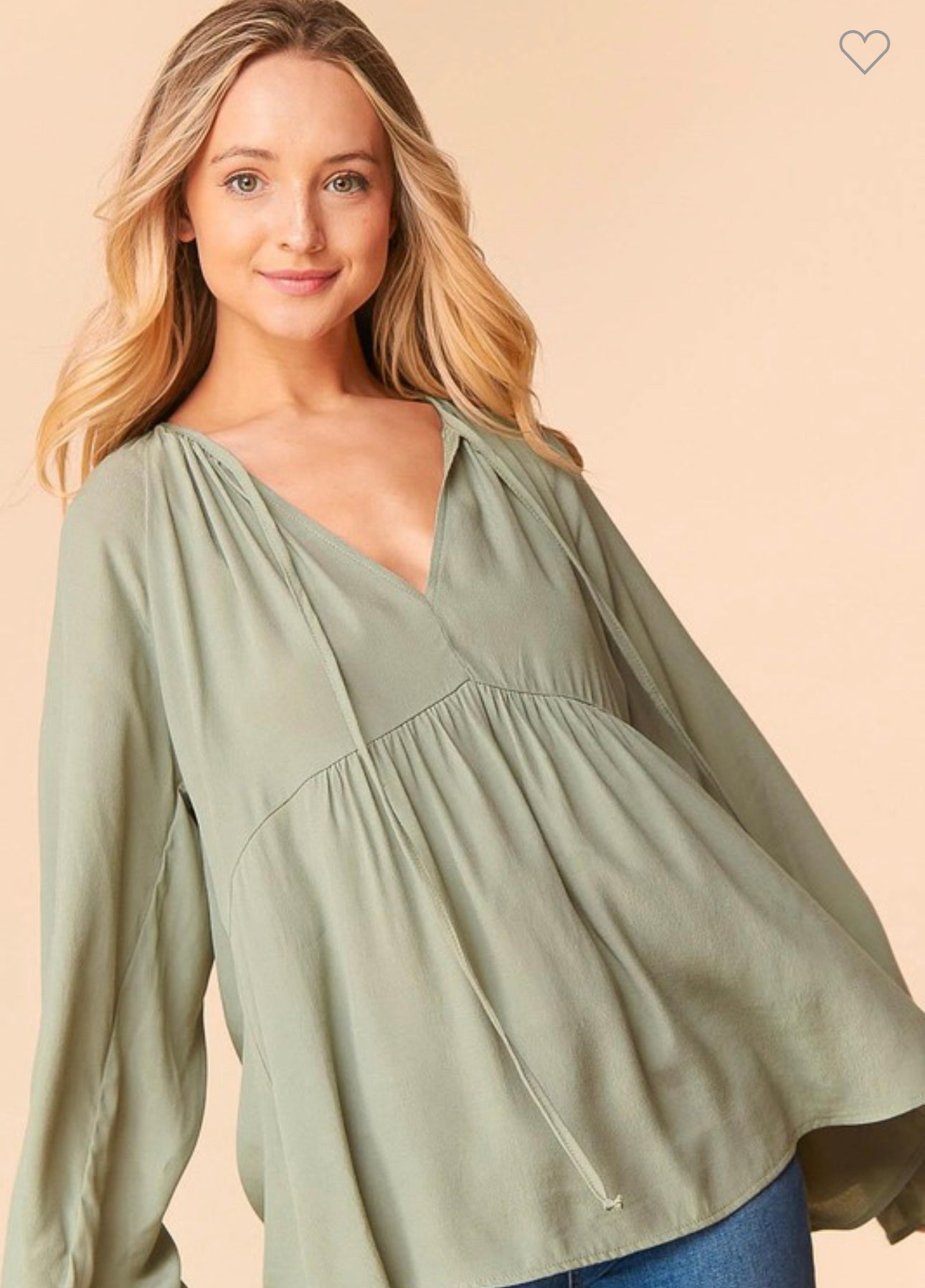 Meredith - Sage Long Sleeve Tunic Top