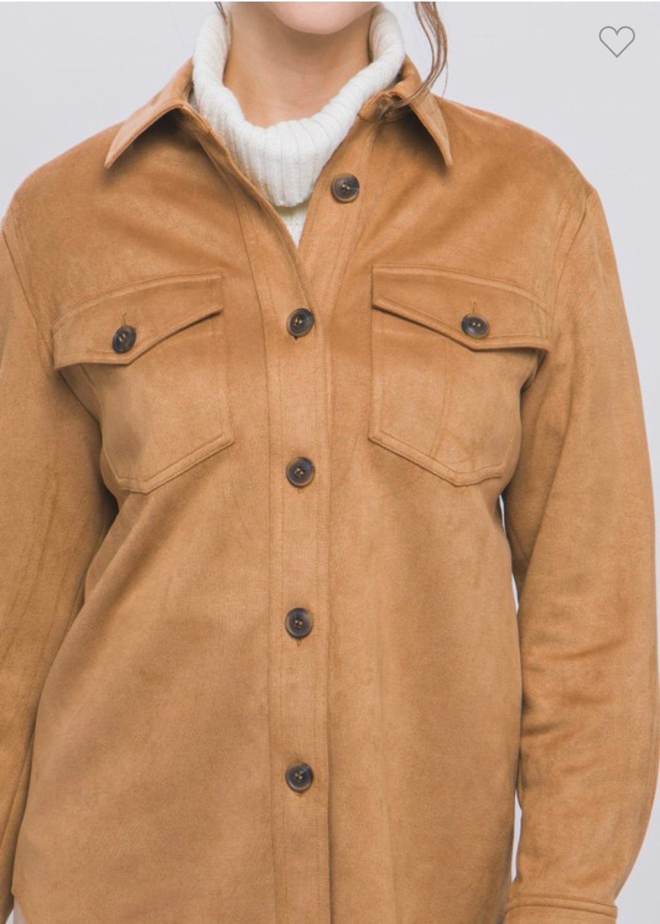 Nora - Camel Suede Shacket