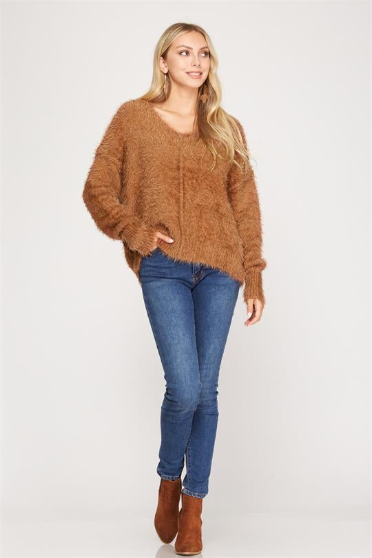 Gabbi - Ginger Fuzzy Sweater