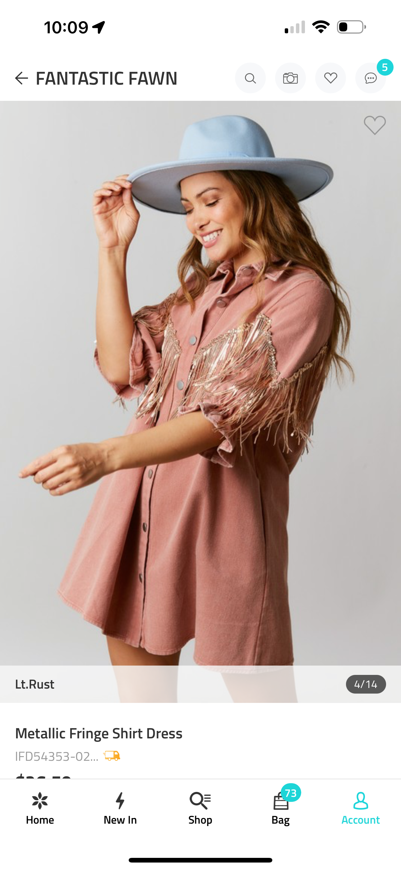 Sadie - Pink Rust Metallic Fridge Shacket Dress
