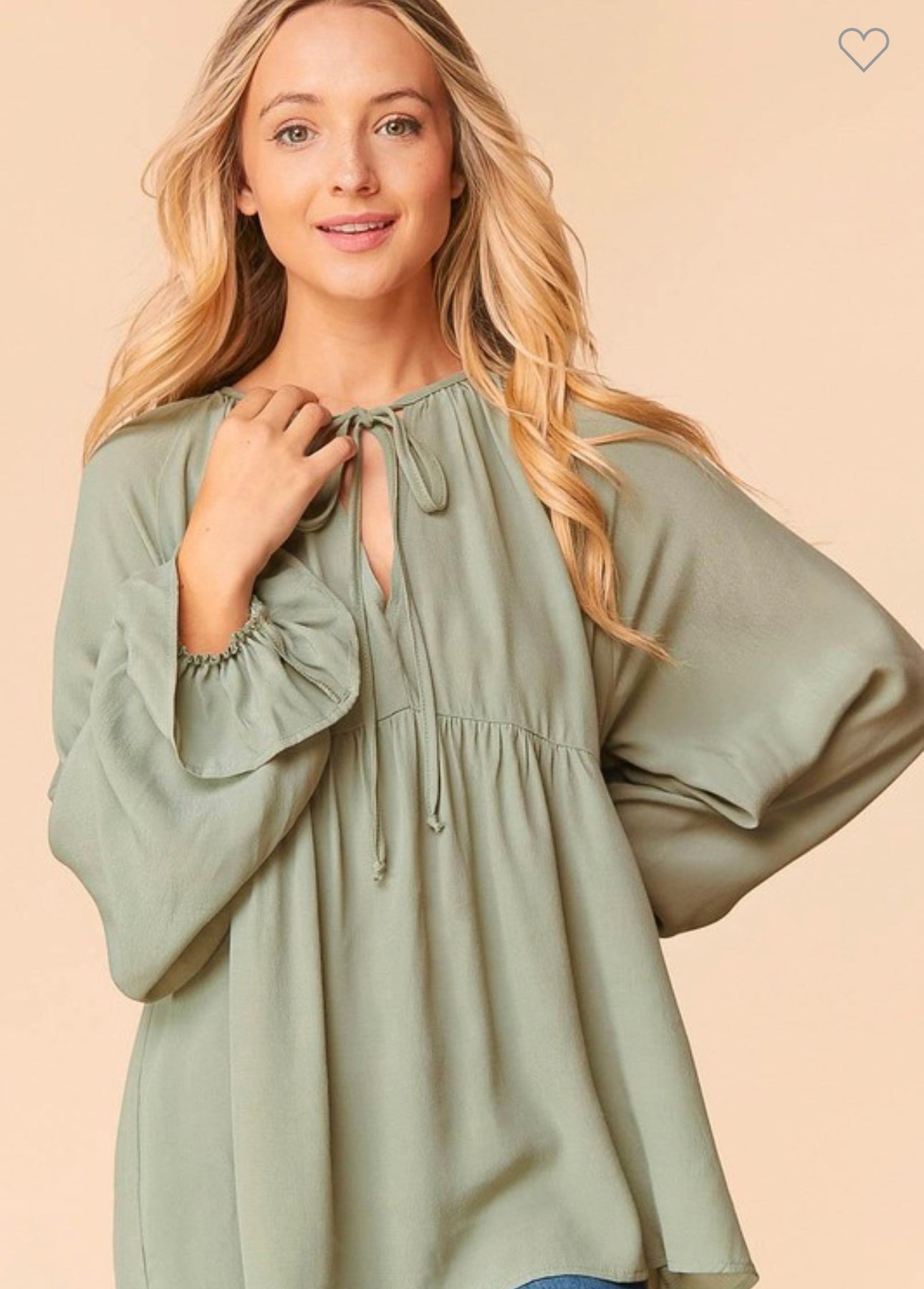 Meredith - Sage Long Sleeve Tunic Top