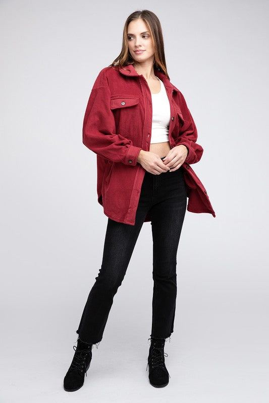 Charlie - Fleece Buttoned Down Oversized Jacket