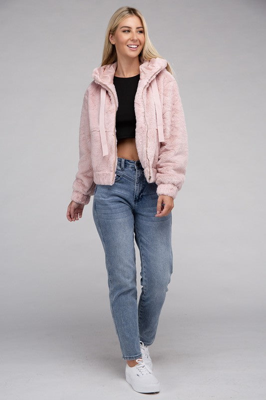 Charlotte - Fluffy Zip-Up Teddy Hoodie