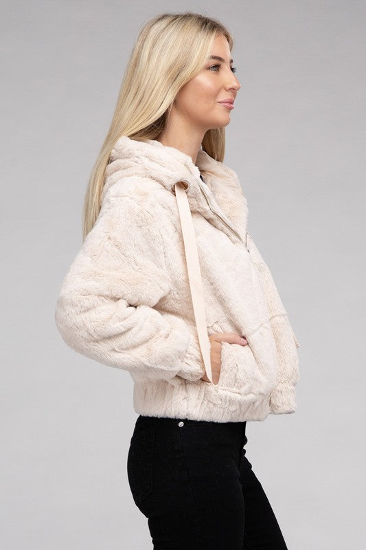 Charlotte - Fluffy Zip-Up Teddy Hoodie