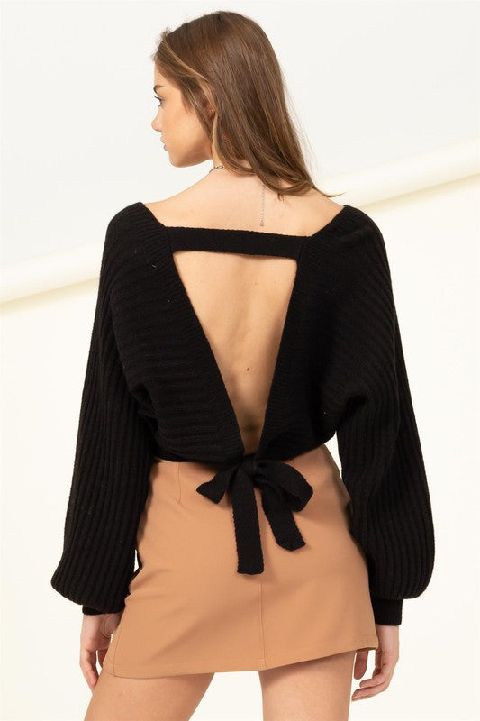 Hope - Tie-Back Cropped Sweater Top